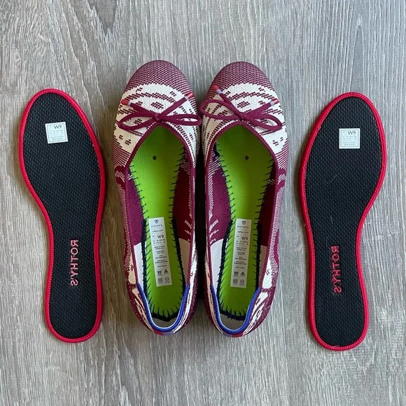 Rothy’s Botanical Burgundy Flats - Picture 1 of 5